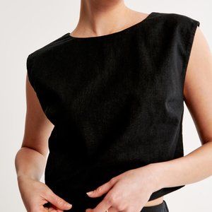 Like new! Abercrombie Black Linen Blend Top